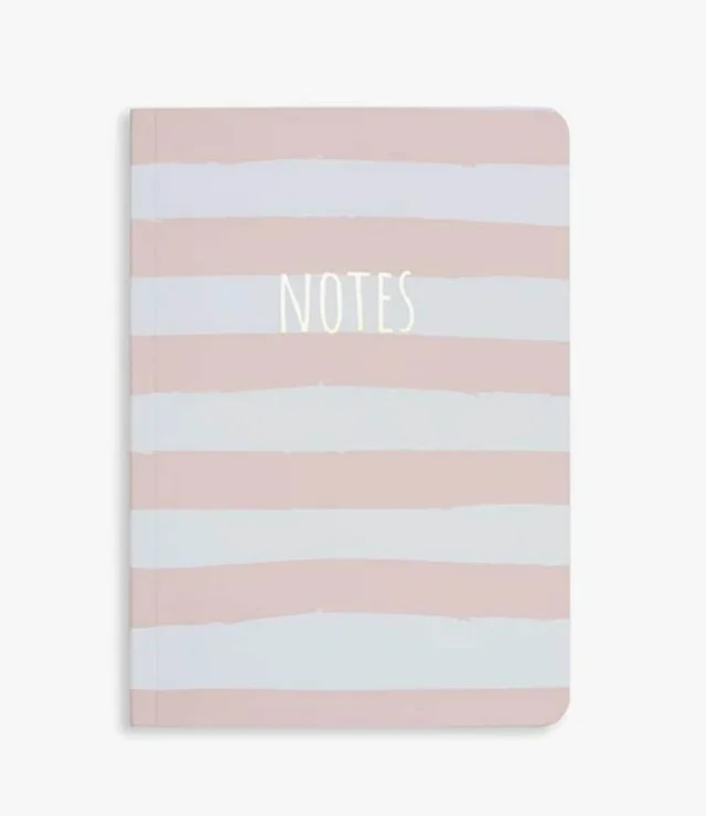 Pink Stripes A5 Notebook by Belly Button