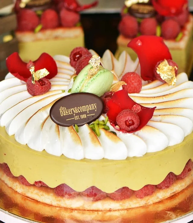 Pistachio Raspberry Cake by Bakery & Company