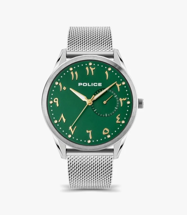 Police Green Arabic Dial Watch for Men