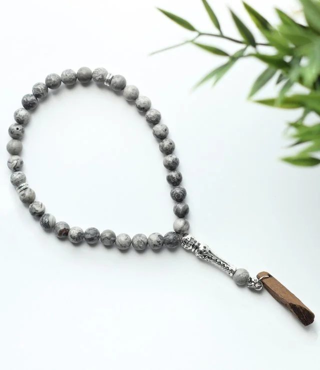 Prayer Beads with Cambodian Oud - Marble Pattern