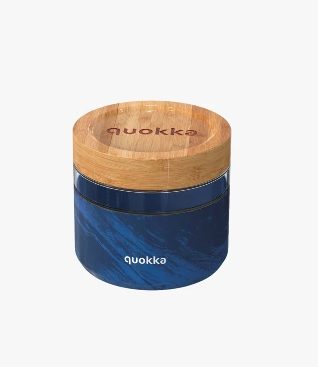Quokka Glass Food Jar With Silicone Cover Deli Wood Grain 820 ml