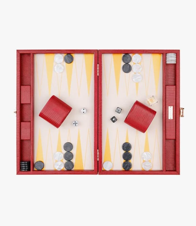 لعبة الطاولة وسط حمراء من فيدو باكجامون
