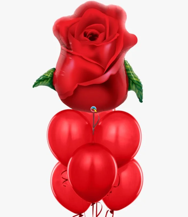 Red Rose Flower Balloon Bundle