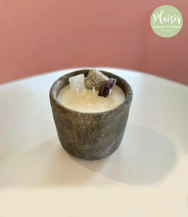 Rustic Soy  Candle with crystal - Style B By Plaisir
