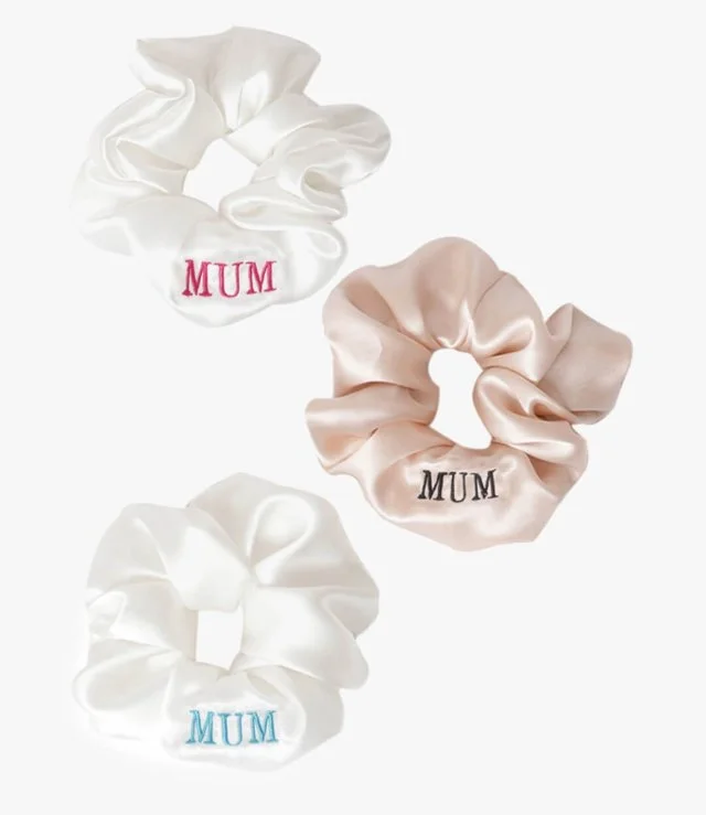 Set of 3 Mum Silk Scrunchies