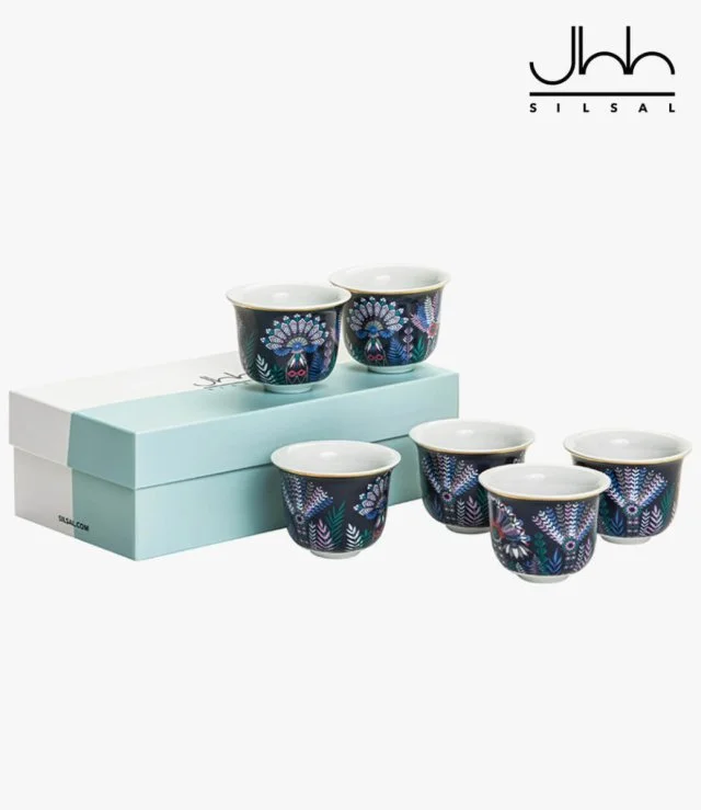 Set of 6 Tala Arabic Coffee Cups By Silsal