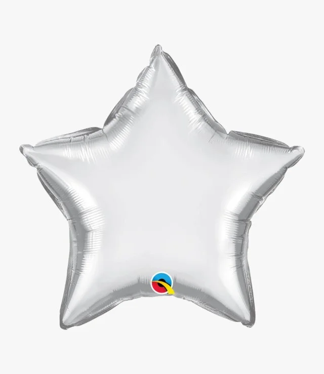 Silver Star Helium Foil Balloon