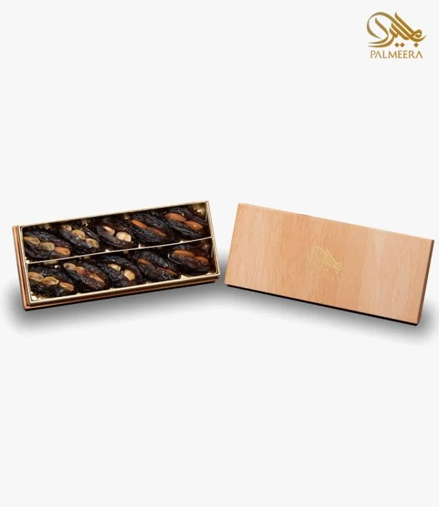 Small Size Carton Box With Wood Grains Dates Stuffed With Nuts By Palmeera 