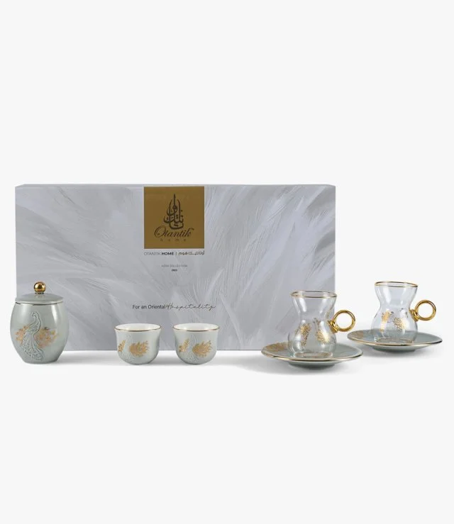 Tea And Arabic Coffee Set 19Pcs From Hera - Grey