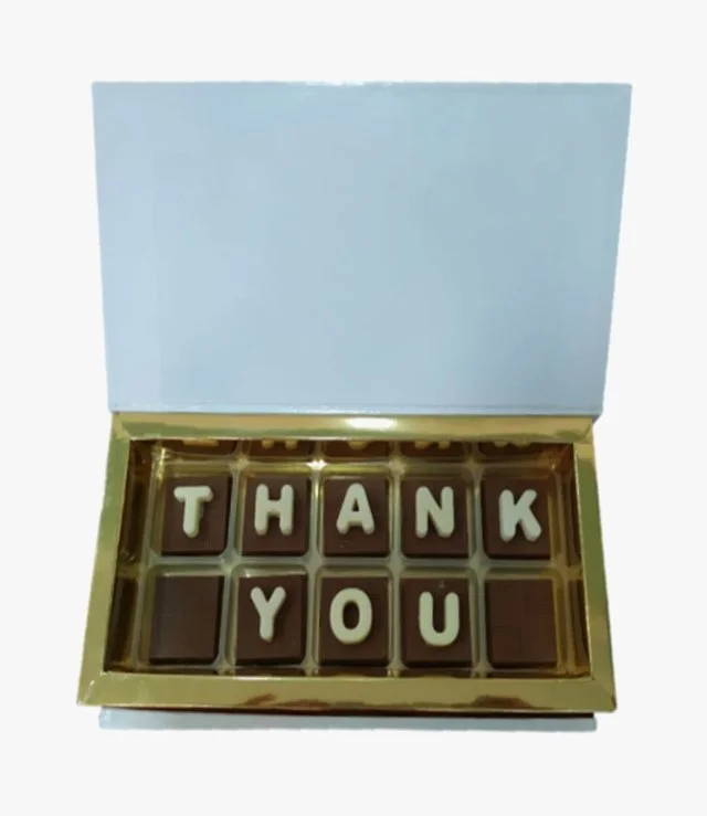 صندوق شوكولاتة برسالة شكر من إن جي دي 10 قطع