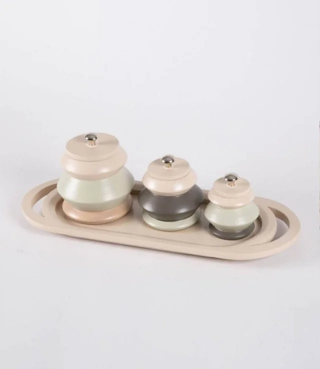 Tray With 3 Canister Set By Blends 2