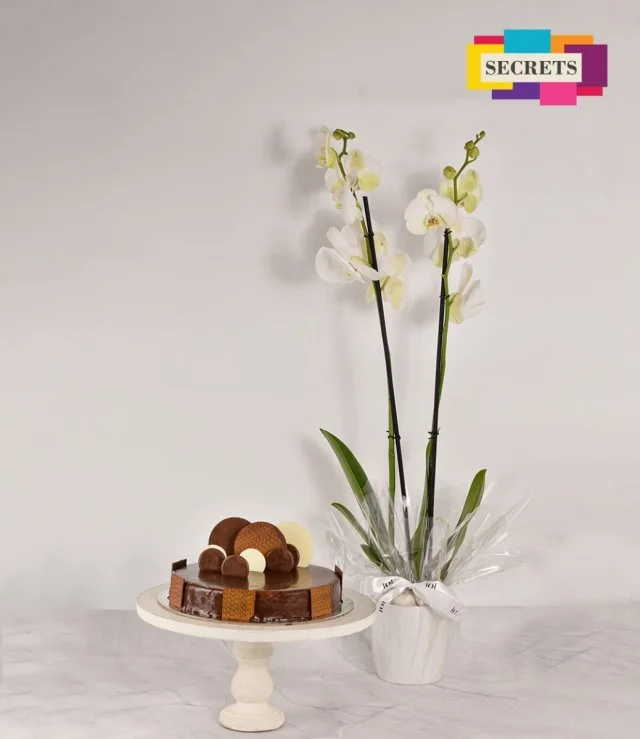 Trois Chocolate Cake & Orchids Bundle By Secrets