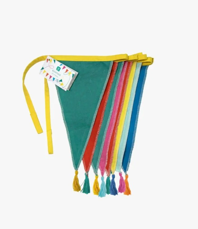 We Heart Birthday Rainbow Fabric Bunting 3meters by Talking Tables