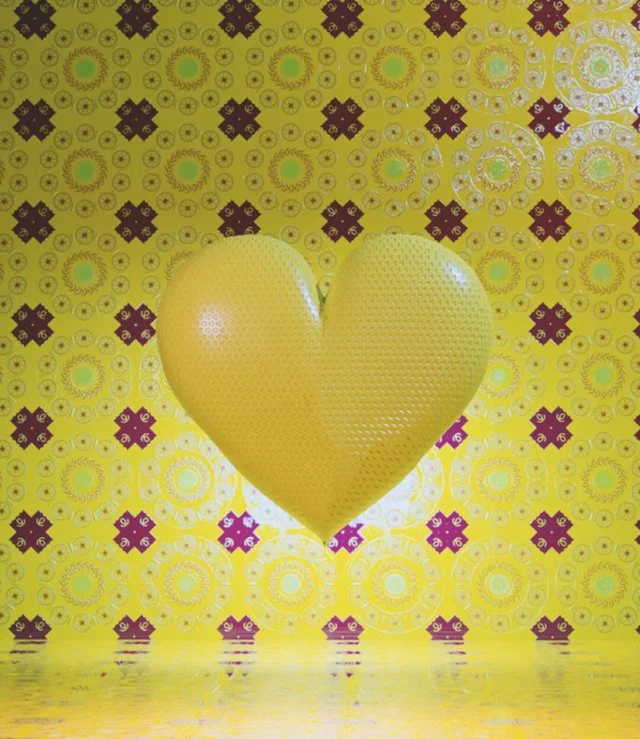 Yellow Heart Retro Metahearts Limited Edition NFT By Noonie
