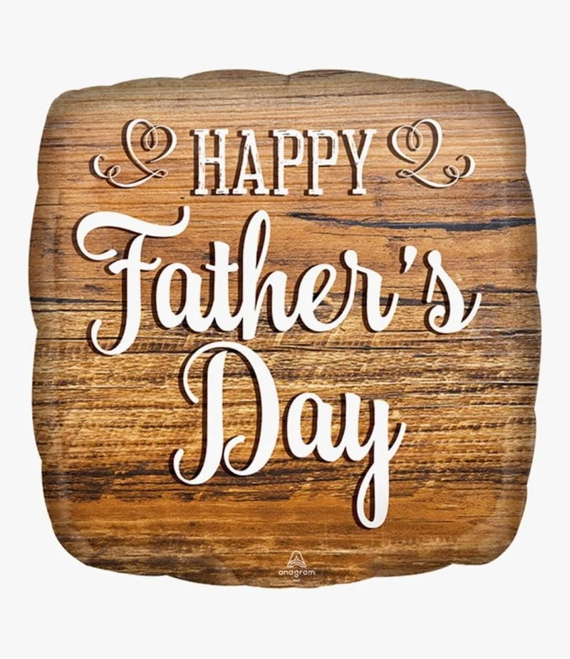 Happy Father's Day Wood Foil Balloon 