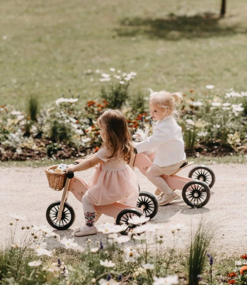 2-in-1 Tiny Tot PLUS Tricycle & Balance Bike - Rose By Kinderfeets