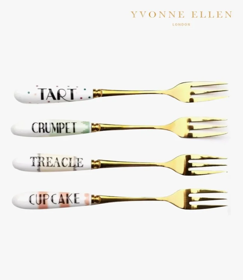 4 Cake Forks by Yvonne Ellen