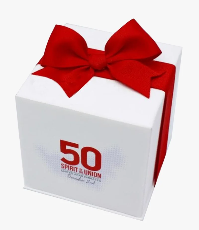 50 Years UAE with Bow - National Day Gift Box 200g - Pack of 10 Boxes By Le Chocolatier