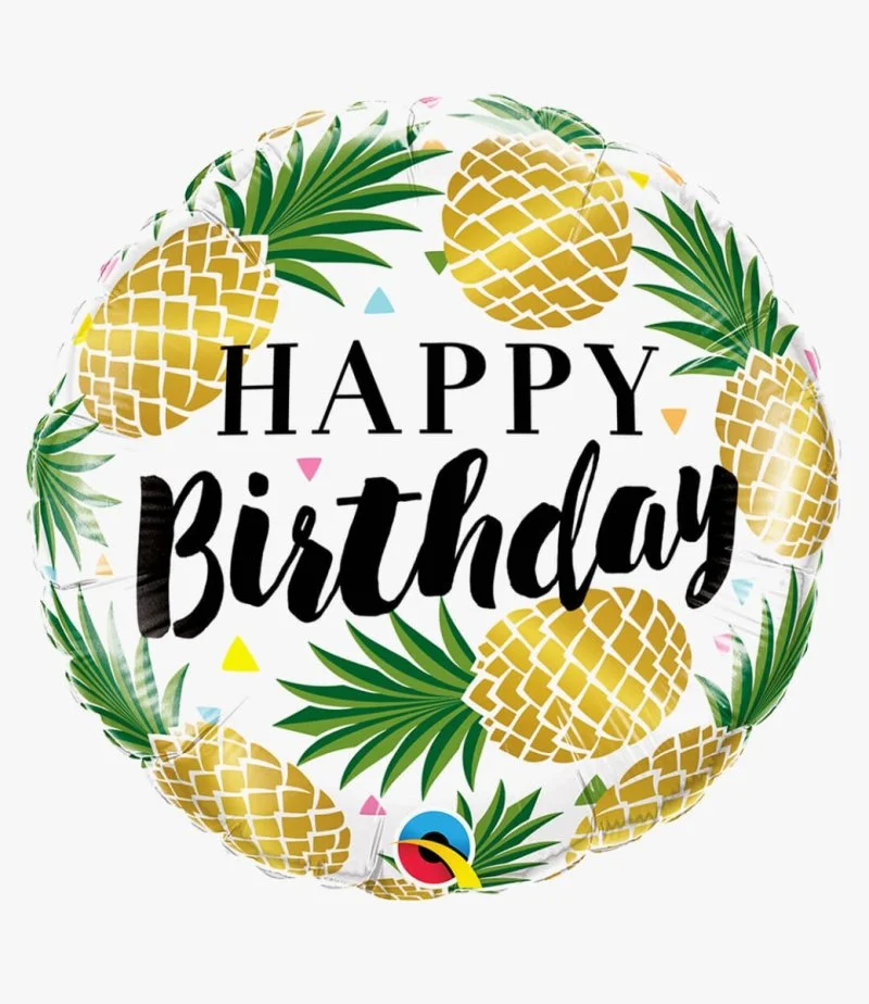 Birthday Foil Balloon With Pineapple Design