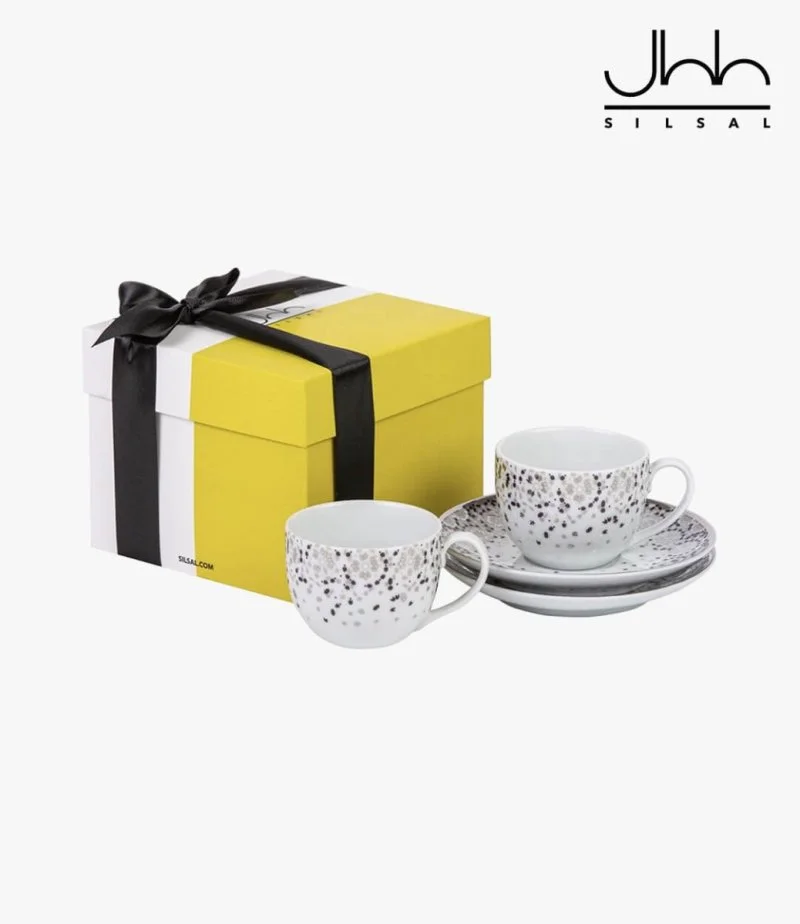 Gift Box of 2 Mirrors Espresso Cups - Silver