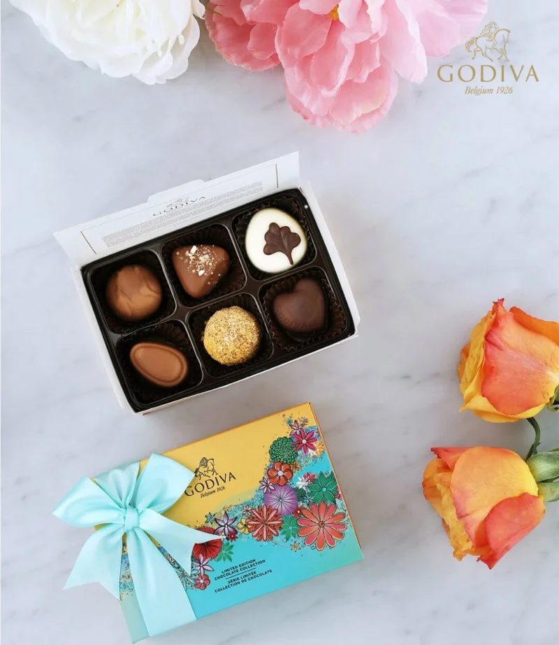 Godiva Gold Ballotin Assorted Gift Box 6 pcs 