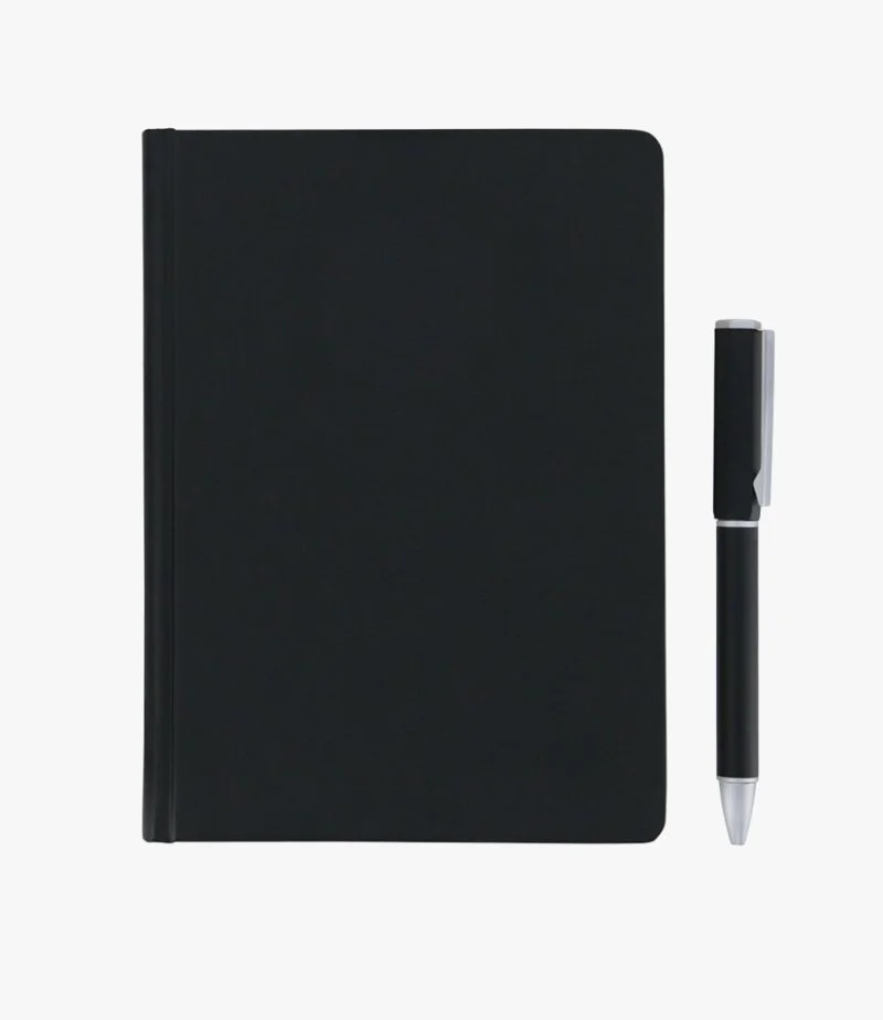 Black Heritage Notebook & Stylish Metal Pen by Jasani