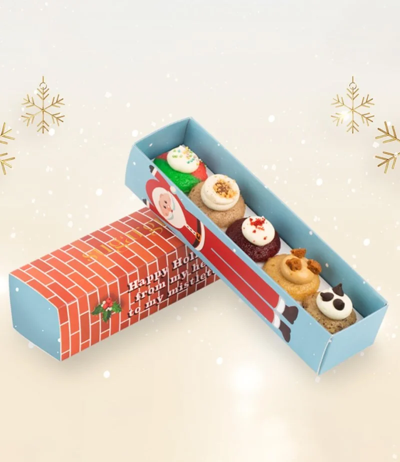 Chi-Mini box of 5 Festive Bitesize Cupcakes By Sugargram