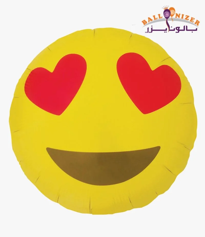 Heart eyes emoji balloon