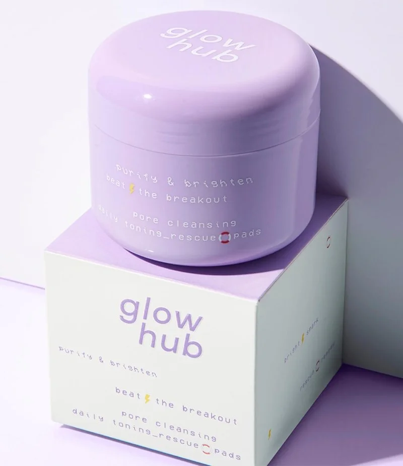 Glow Hub purify & brighten pore rescue lifesaver toning pads. 35 pads 15ml