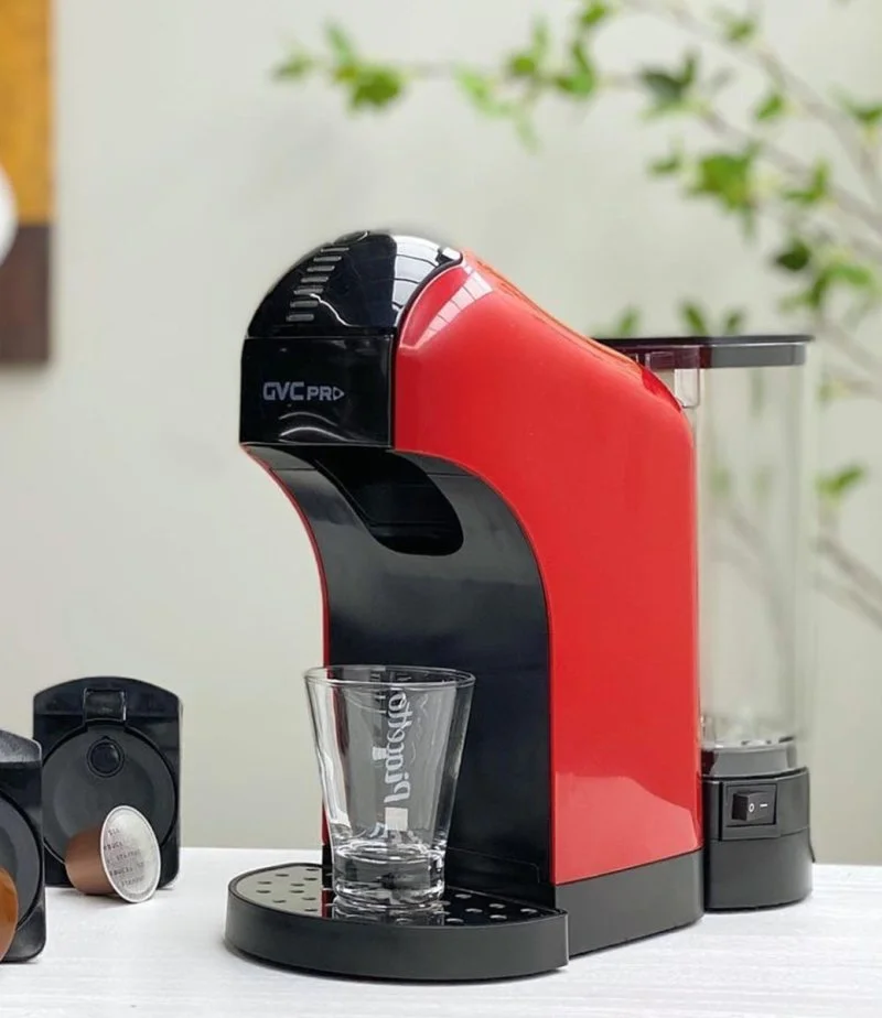 آلة صنع القهوة كبسولات بجميع أنواعها 3في1 جي في سي برو  - أحمر 