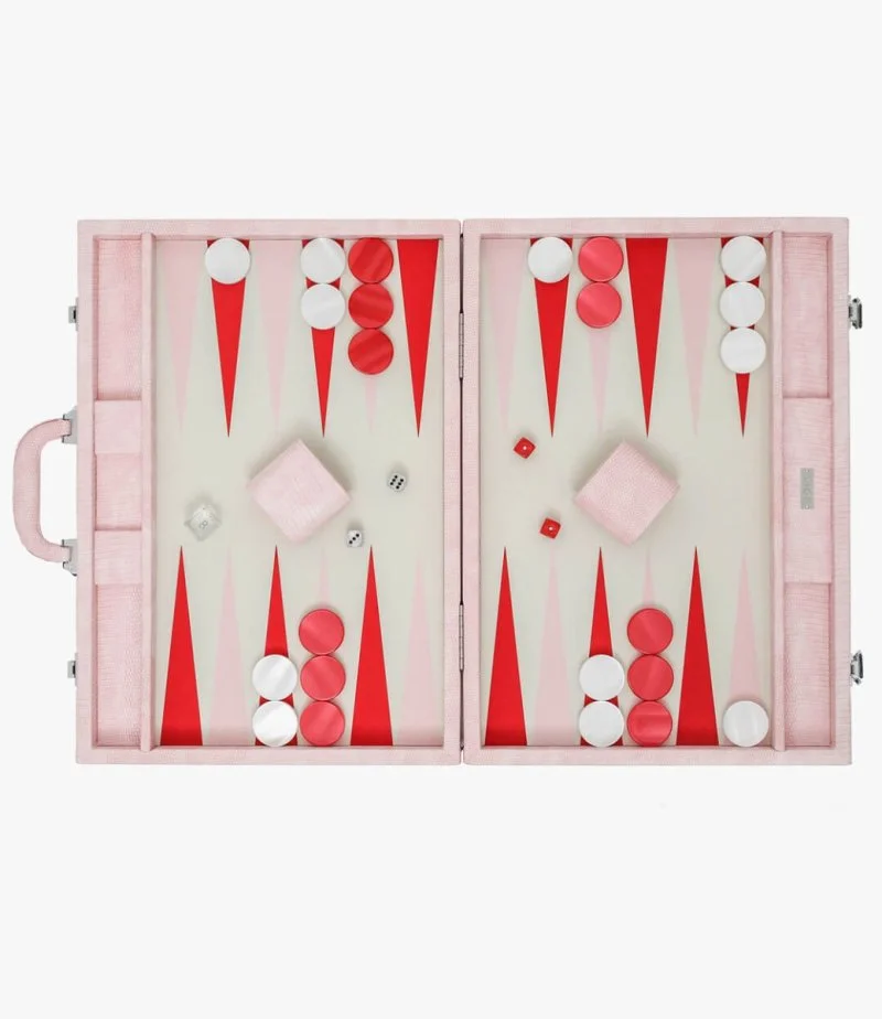 Large Pink Lizard Backgammon Set By VIDO Backgammon