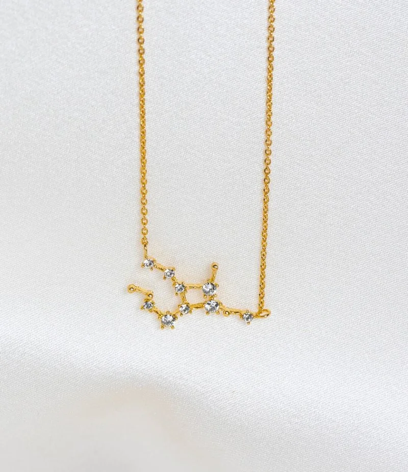 Virgo Star Sign Necklace - Gold By Lily & Rose