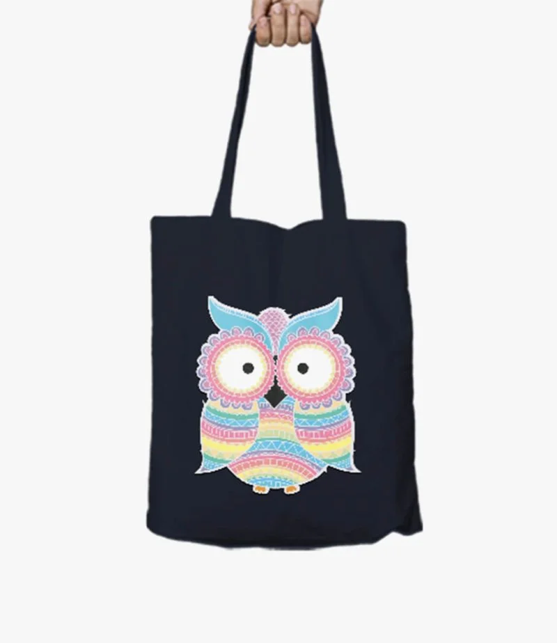 Owl Lover Black Tote Bag
