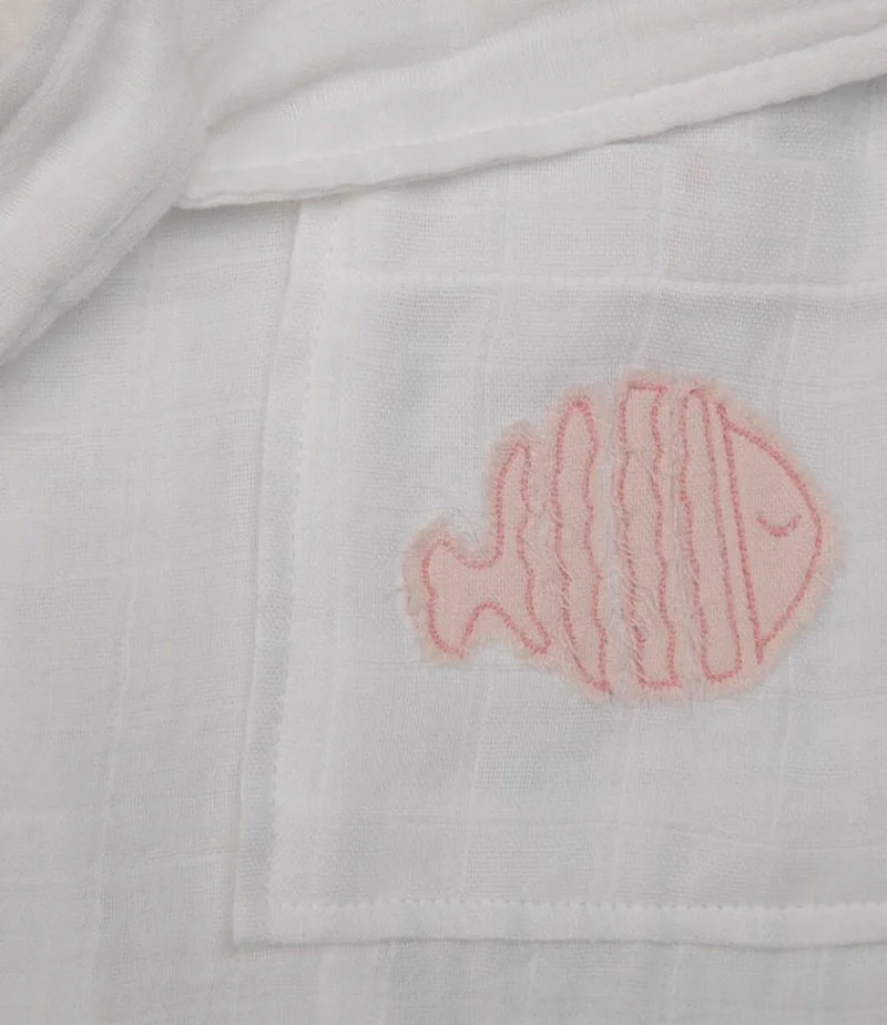Pink Fish Muslin Robe