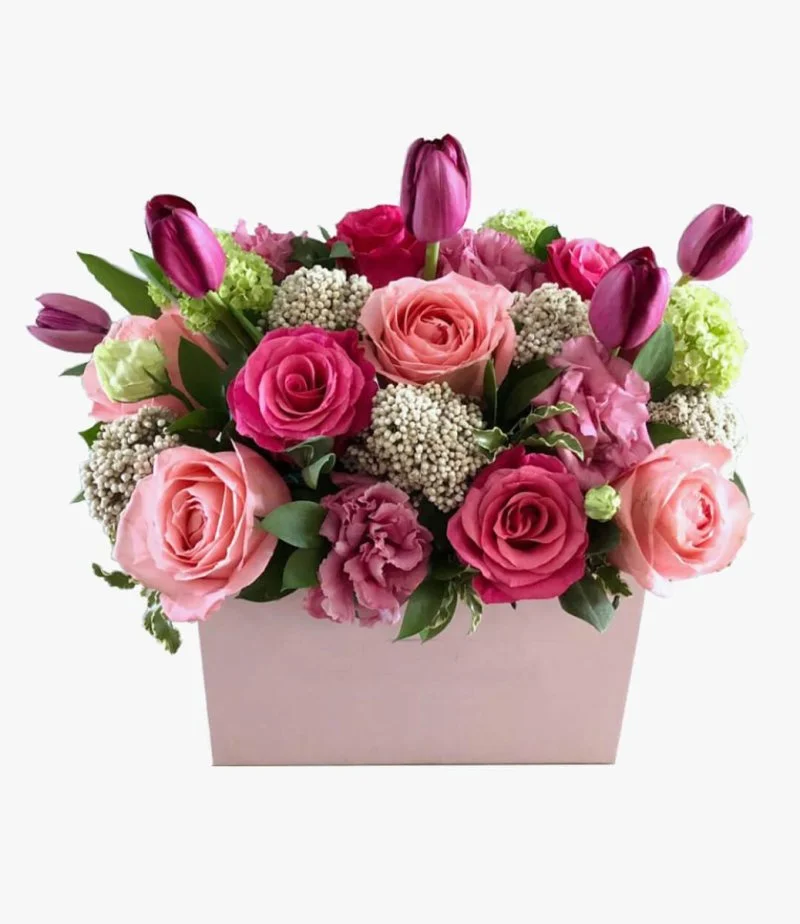 Pretty In Pink Flowers Box