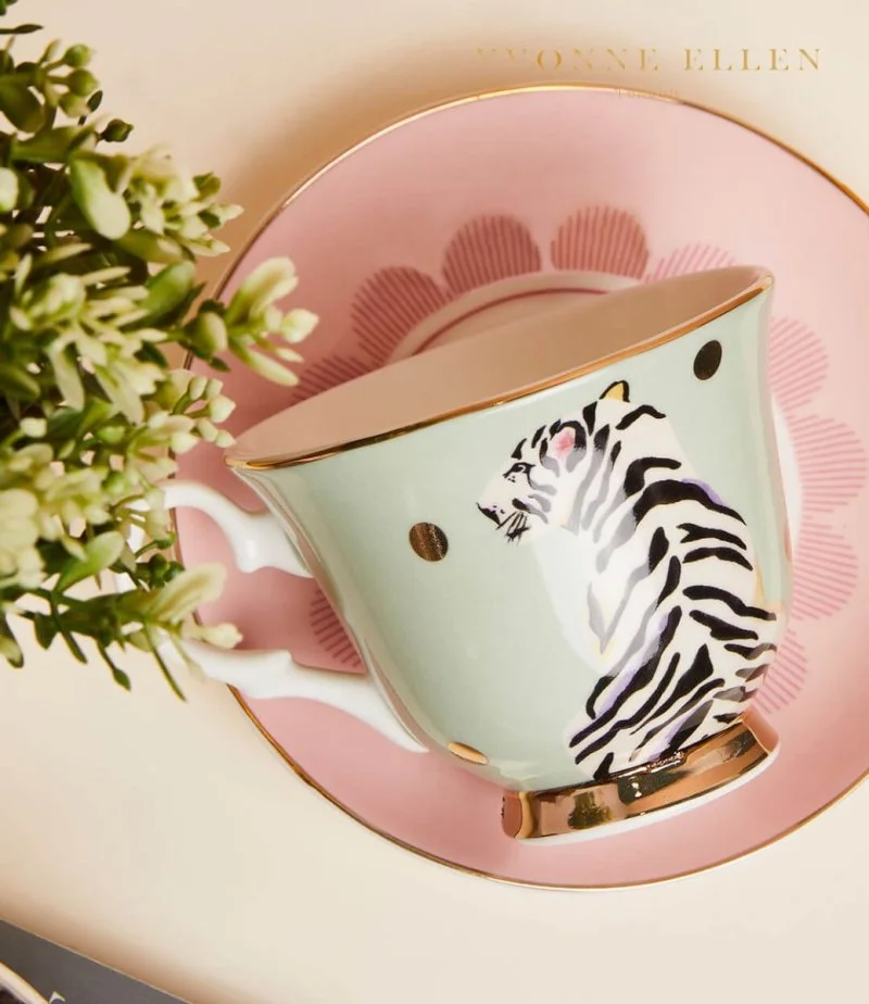 Safari Tiger Teacup & Saucer By Yvonne Ellen