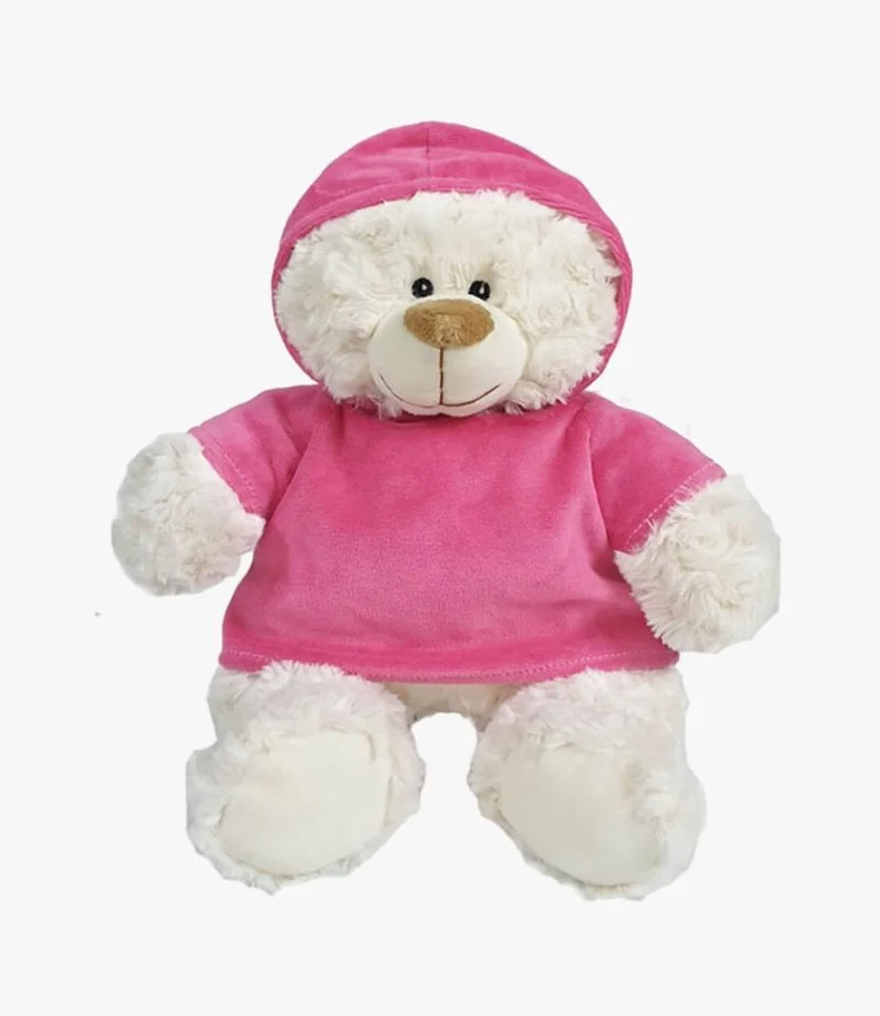 Teddy Bear 38cm in Pink Velour Hoodie by Fay Lawson