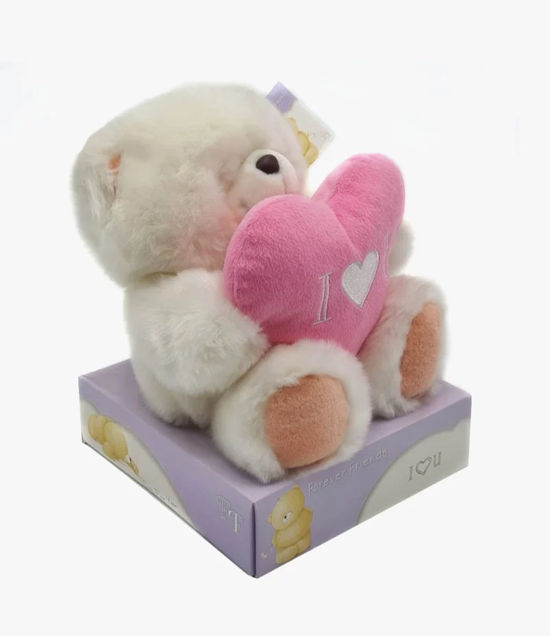 دمية الدب الأبيض مع القلب الوردي 