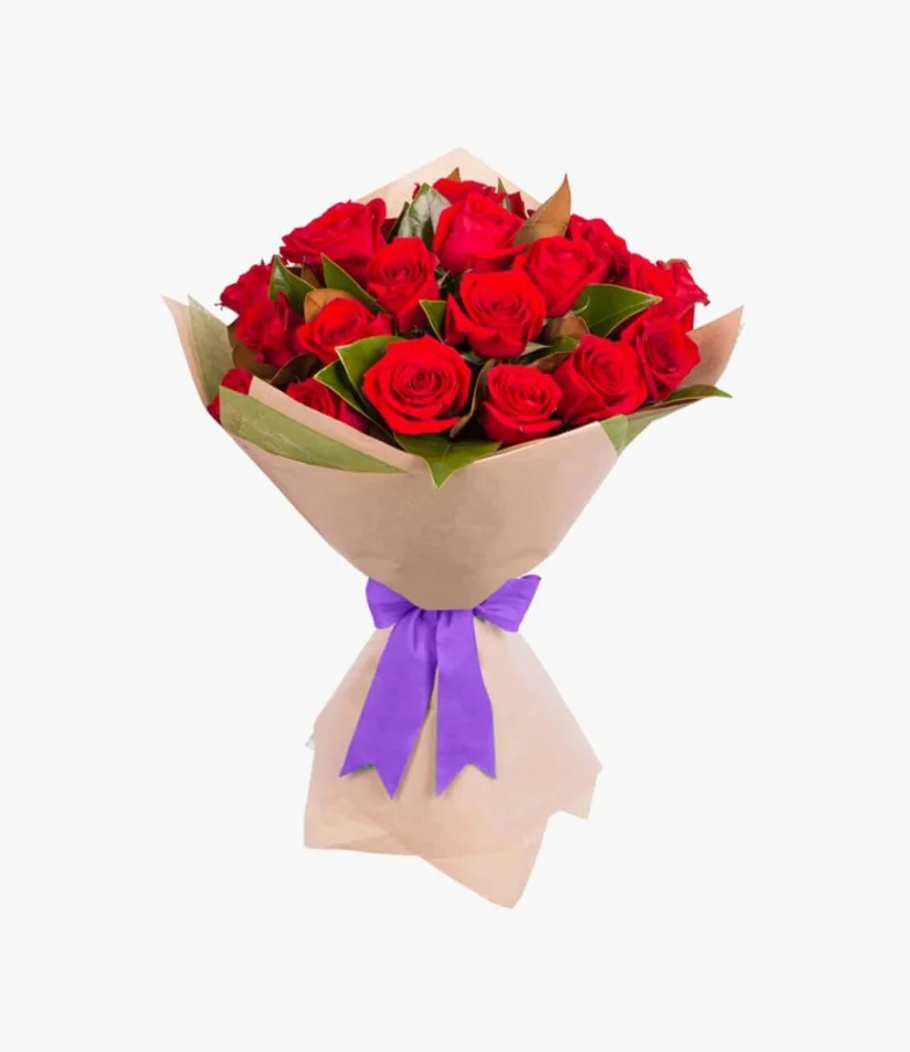 Happy Birthday Red Rose Hand Bouquet in Jeddah