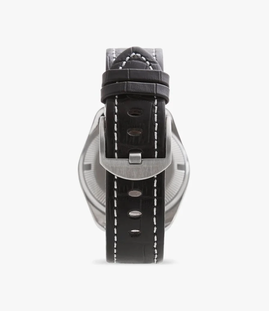 Black Patented Leather Strap Watch by ATOP 