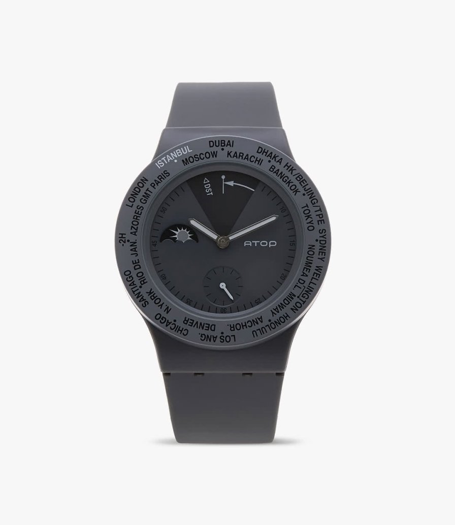 Grey Rubber Strap Watch by ATOP 