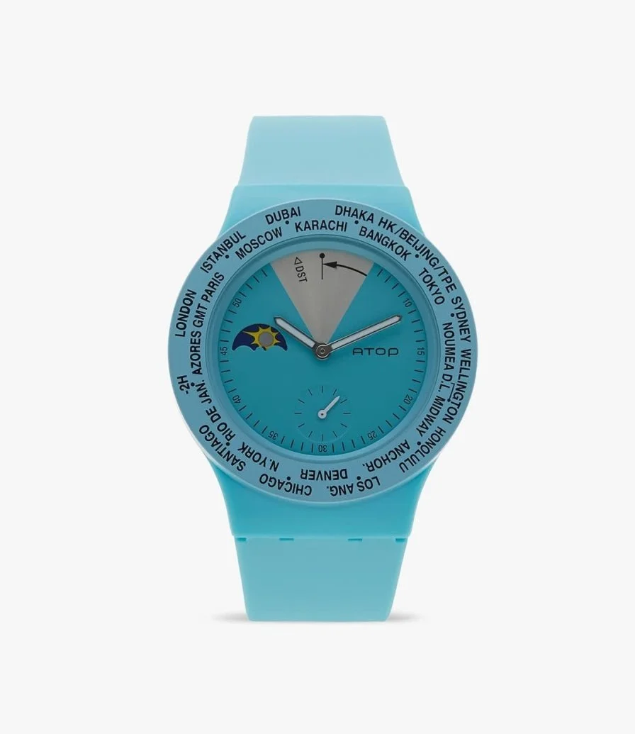 Turquoise Rubber Strap Watch by ATOP 