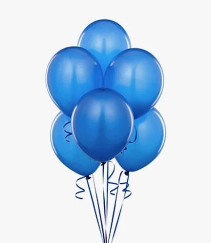6 Light Blue Helium Latex Balloons