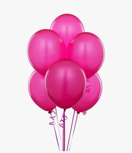 6 Pink Helium Latex Balloons