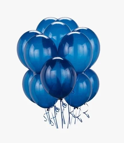 12 Blue Helium Latex Balloons