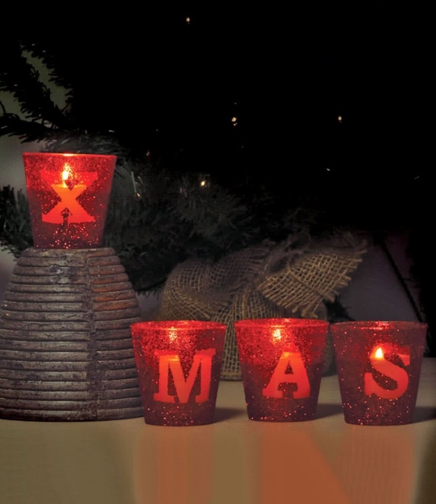Christmas Tealight Candle Holders by Party Zone 