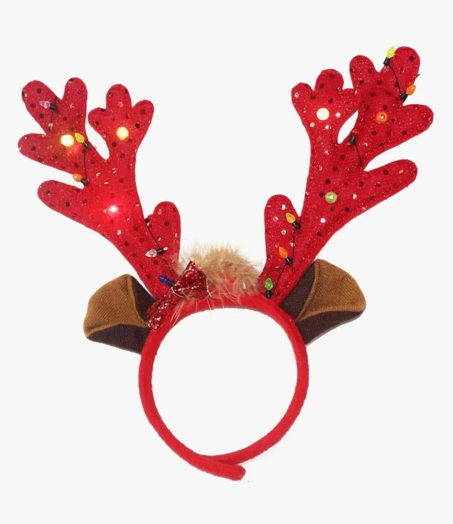 LED Antlers Headband by Party Zone 