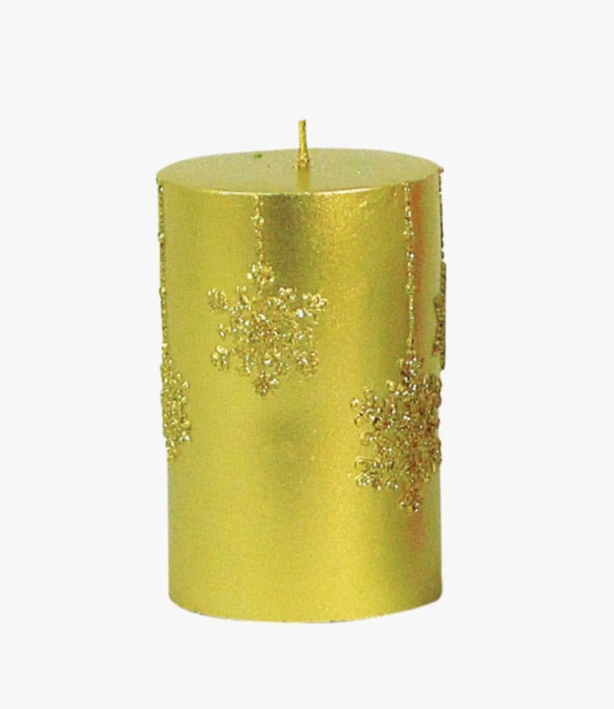 Gold Pillar Candle by Party Zone 