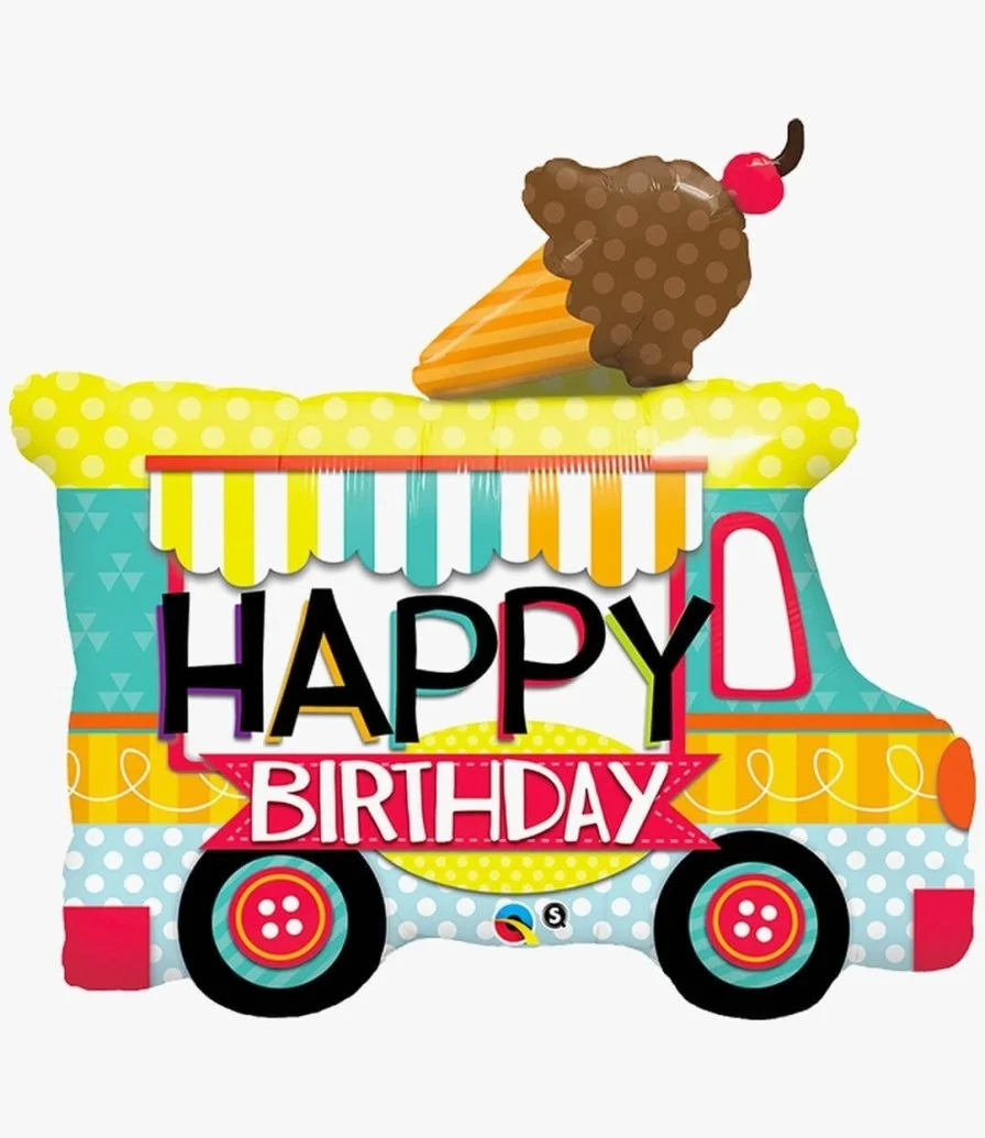 Happy Birthday' Ice Cream Truck Helium Balloon 