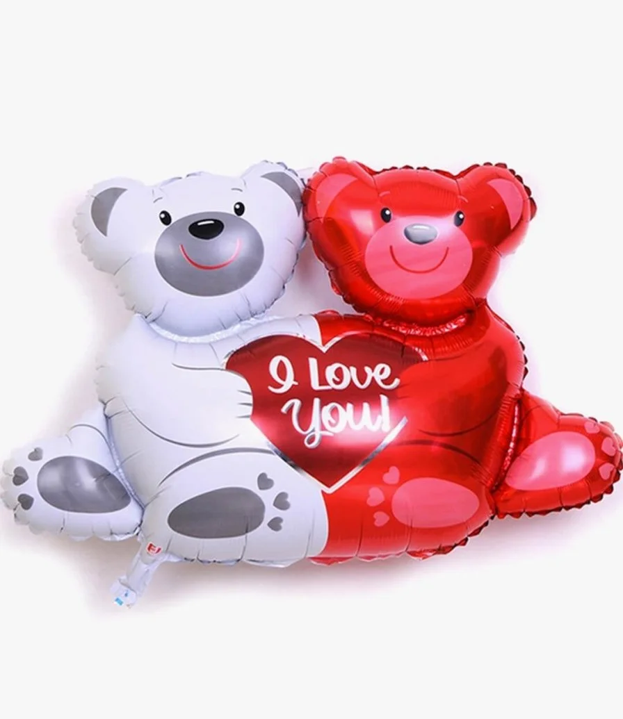 I Love You. Teddy Bears Helium Balloon 